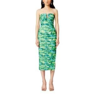 Elliatt Larkspur Strapless Ruched Bodycon Midi Dress Green XS NWT